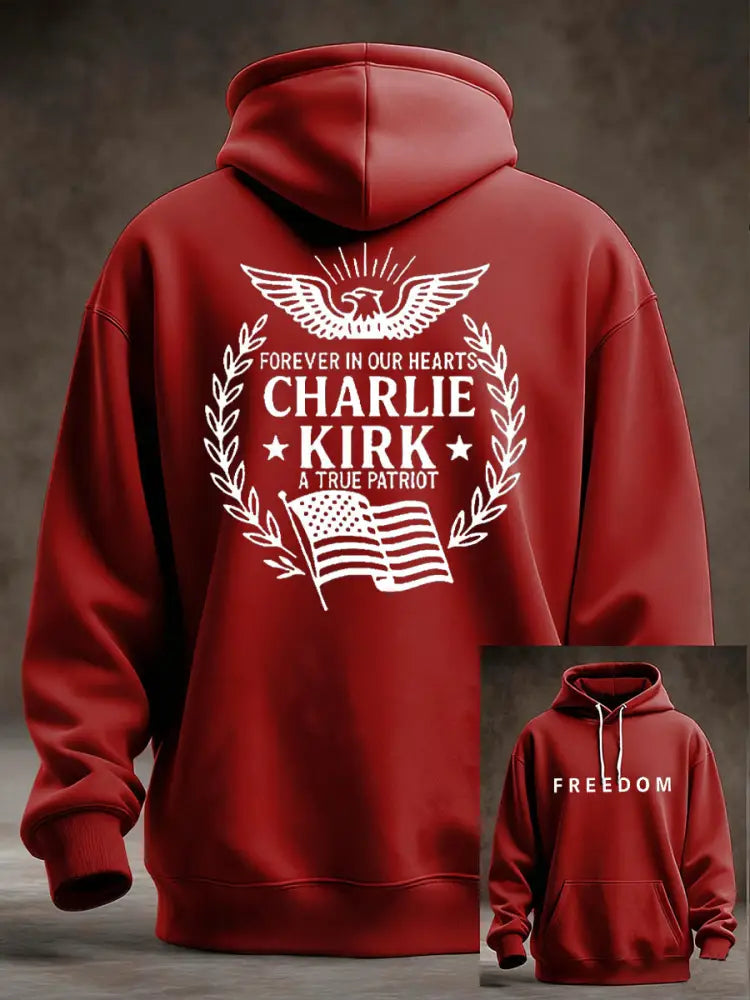 Men’s Freedom Is Not Free R.I.P Charlie Kirk Oversized Drop-Shoulder Hoodie with Pockets Red / S