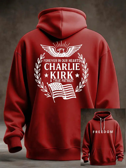 Men’s Freedom Is Not Free R.I.P Charlie Kirk Oversized Drop-Shoulder Hoodie with Pockets Red / S