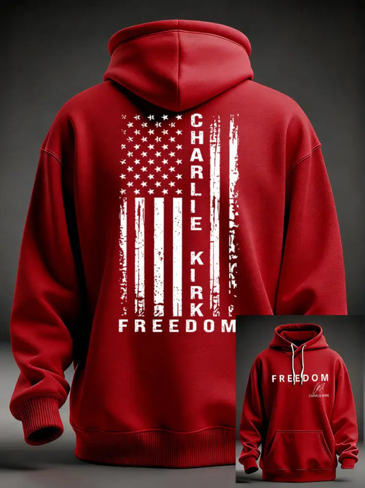 Men’s Freedom Is Not Free R.I.P Charlie Kirk Oversized Drop-Shoulder Hoodie with Pockets Red / S