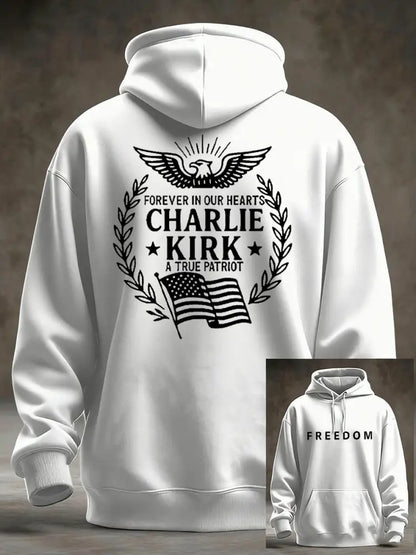 Men’s Freedom Is Not Free R.I.P Charlie Kirk Oversized Drop-Shoulder Hoodie with Pockets White / S