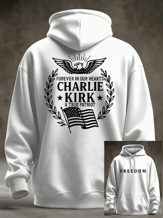 Men’s Freedom Is Not Free R.I.P Charlie Kirk Oversized Drop-Shoulder Hoodie with Pockets White / S