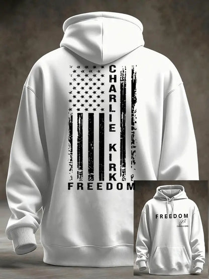 Men’s Freedom Is Not Free R.I.P Charlie Kirk Oversized Drop-Shoulder Hoodie with Pockets White / S