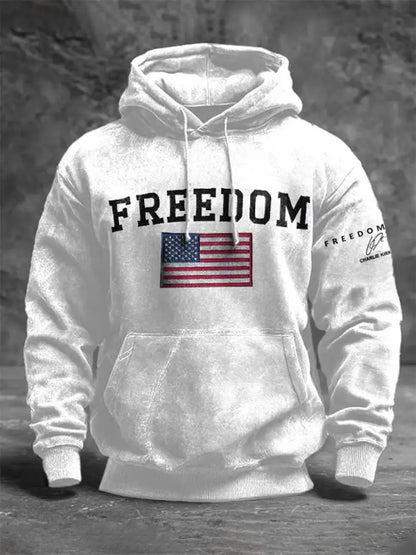 Men’s Freedom Is Not Free R.I.P Charlie Kirk Oversized Drop-Shoulder Hoodie with Pockets White / S