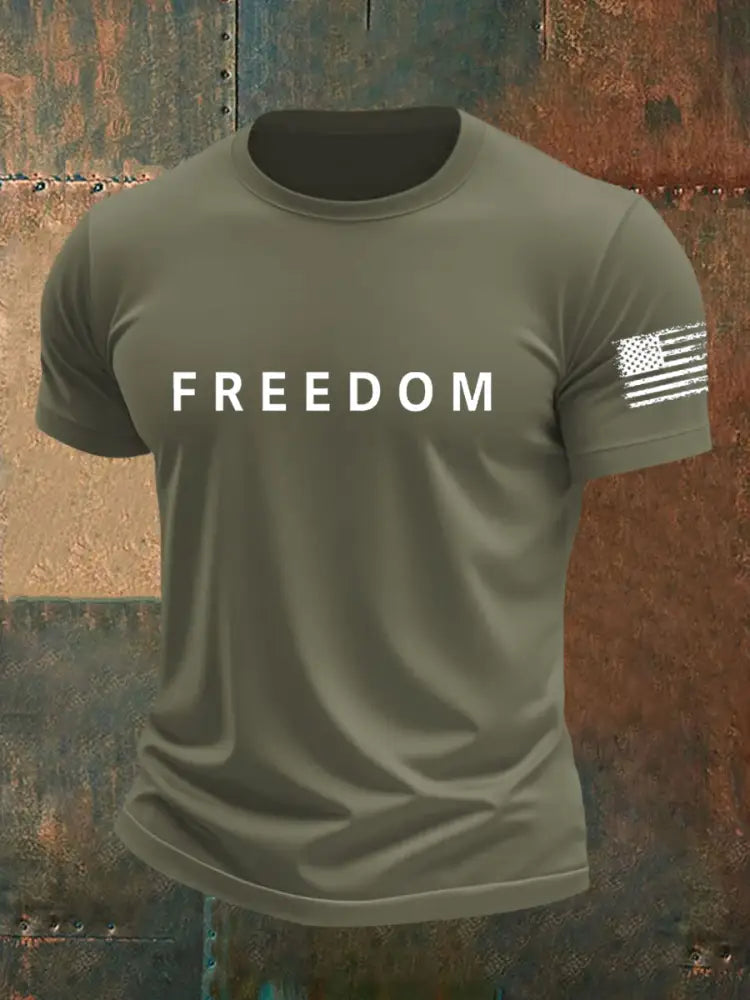 Men’s Freedom Is Not Free R.I.P Charlie Kirk Short Sleeve T-shirt Army Green / S