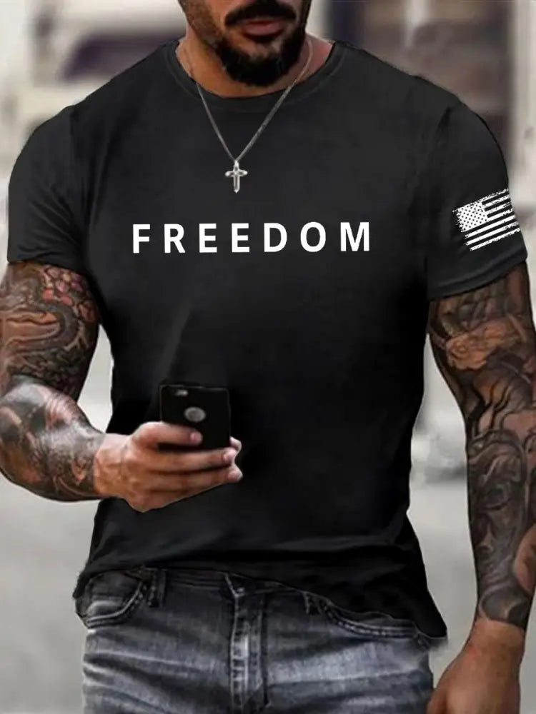 Men’s Freedom Is Not Free R.I.P Charlie Kirk Short Sleeve T-shirt Black / S