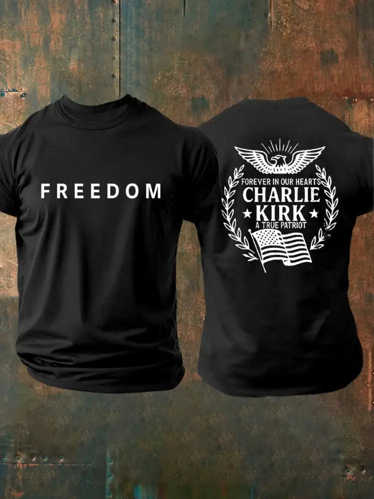 Men’s Freedom Is Not Free R.I.P Charlie Kirk Short Sleeve T-shirt Black / S