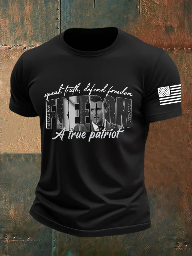 Men’s Freedom Is Not Free R.I.P Charlie Kirk Short Sleeve T-shirt Black / S