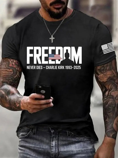 Men’s Freedom Is Not Free R.I.P Charlie Kirk Short Sleeve T-shirt Black / S
