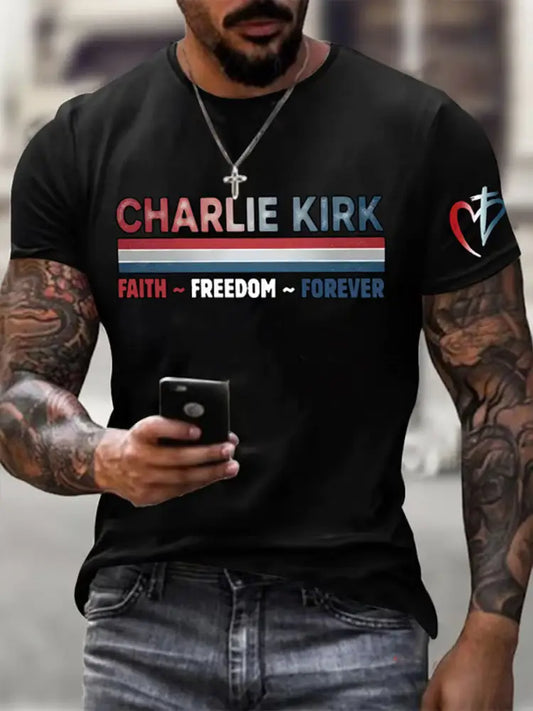Men’s Freedom Is Not Free R.I.P Charlie Kirk Short Sleeve T-shirt Black / S