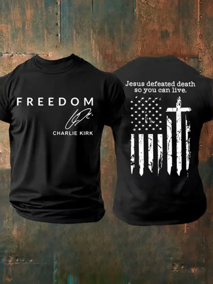 Men’s Freedom Is Not Free R.I.P Charlie Kirk Short Sleeve T-shirt Black / S