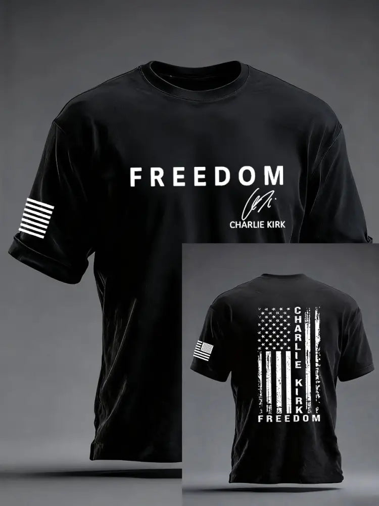 Men’s Freedom Is Not Free R.I.P Charlie Kirk Short Sleeve T-shirt Black / S