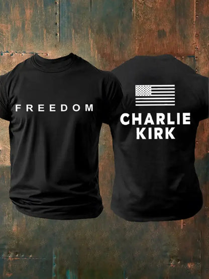 Men’s Freedom Is Not Free R.I.P Charlie Kirk Short Sleeve T-shirt Black / S