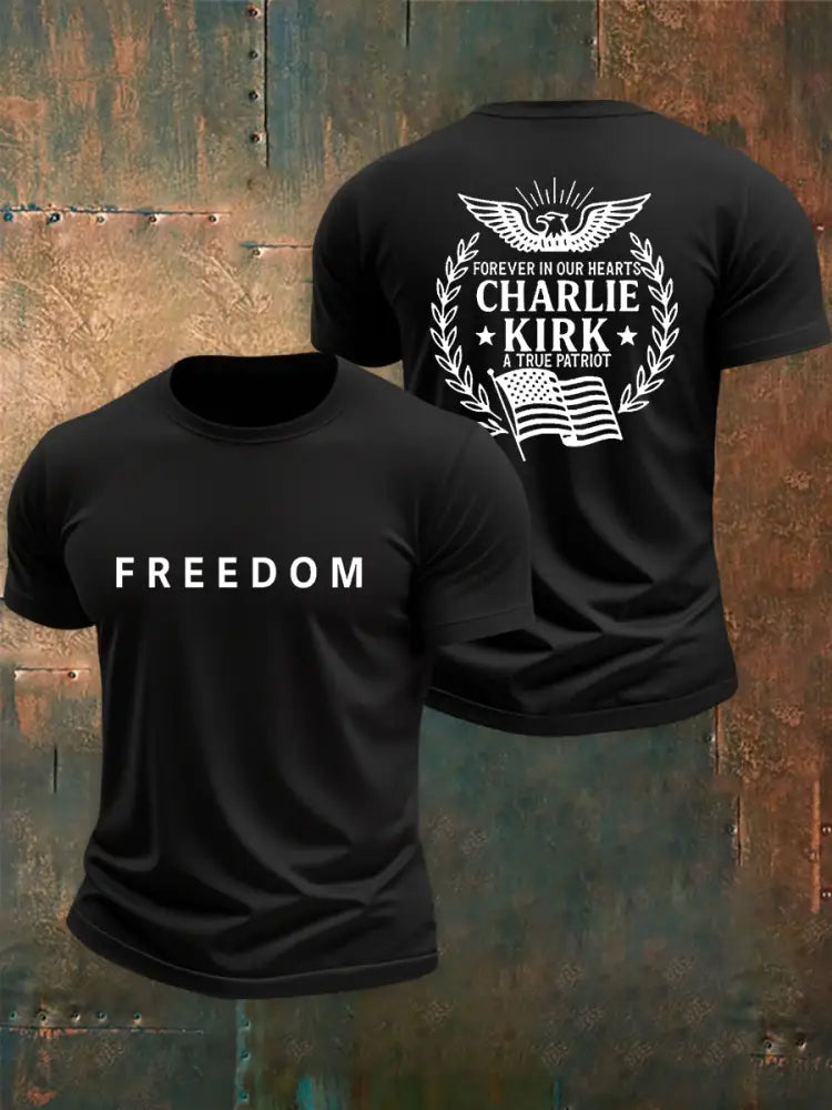 Men’s Freedom Is Not Free R.I.P Charlie Kirk Short Sleeve T-shirt Black / S