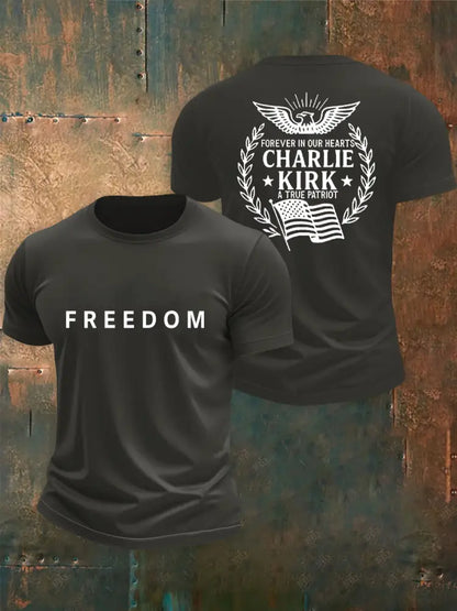 Men’s Freedom Is Not Free R.I.P Charlie Kirk Short Sleeve T-shirt Dark Gray / S
