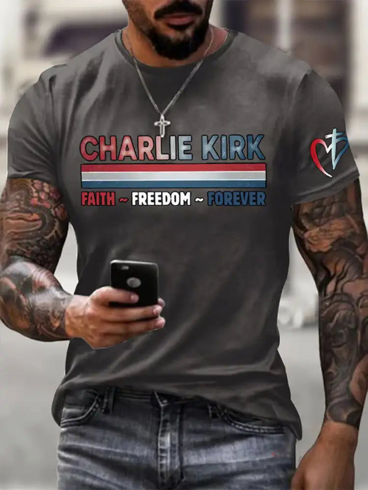 Men’s Freedom Is Not Free R.I.P Charlie Kirk Short Sleeve T-shirt Dark Gray / S