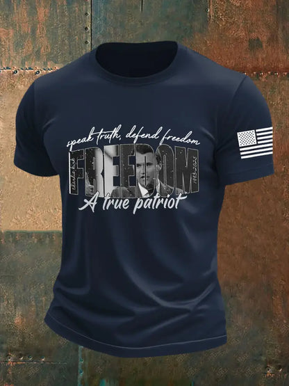 Men’s Freedom Is Not Free R.I.P Charlie Kirk Short Sleeve T-shirt Navy Blue / S