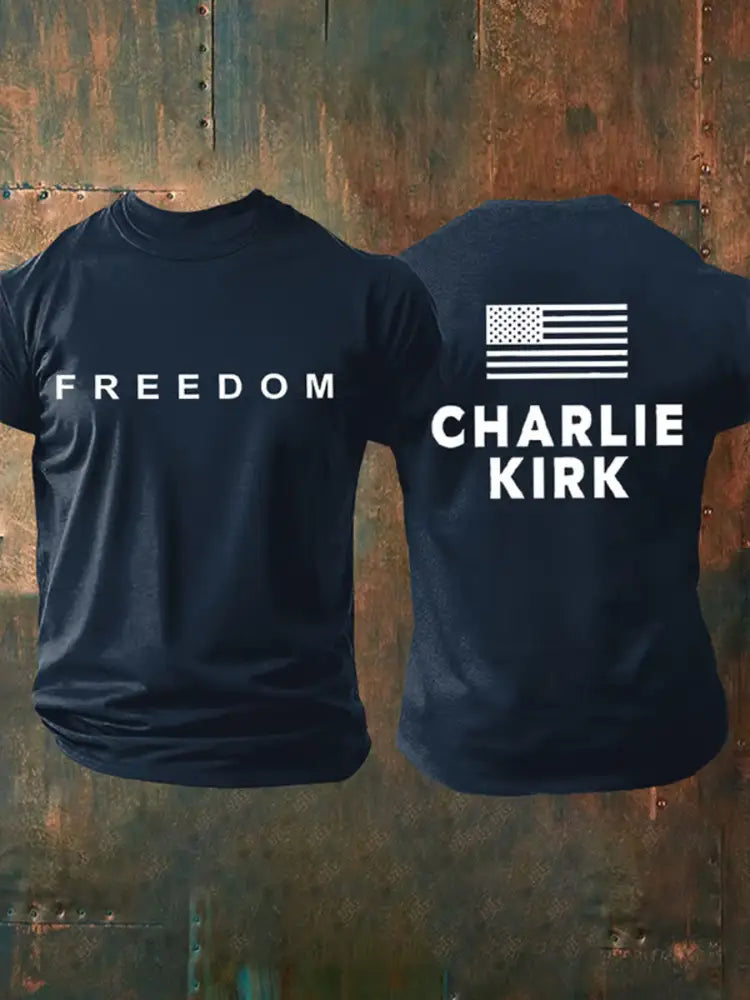 Men’s Freedom Is Not Free R.I.P Charlie Kirk Short Sleeve T-shirt Navy Blue / S