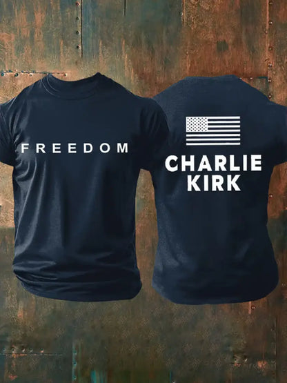 Men’s Freedom Is Not Free R.I.P Charlie Kirk Short Sleeve T-shirt Navy Blue / S
