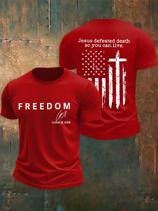 Men’s Freedom Is Not Free R.I.P Charlie Kirk Short Sleeve T-shirt Pure Red / S