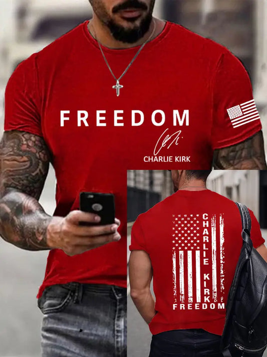 Men’s Freedom Is Not Free R.I.P Charlie Kirk Short Sleeve T-shirt Pure Red / S