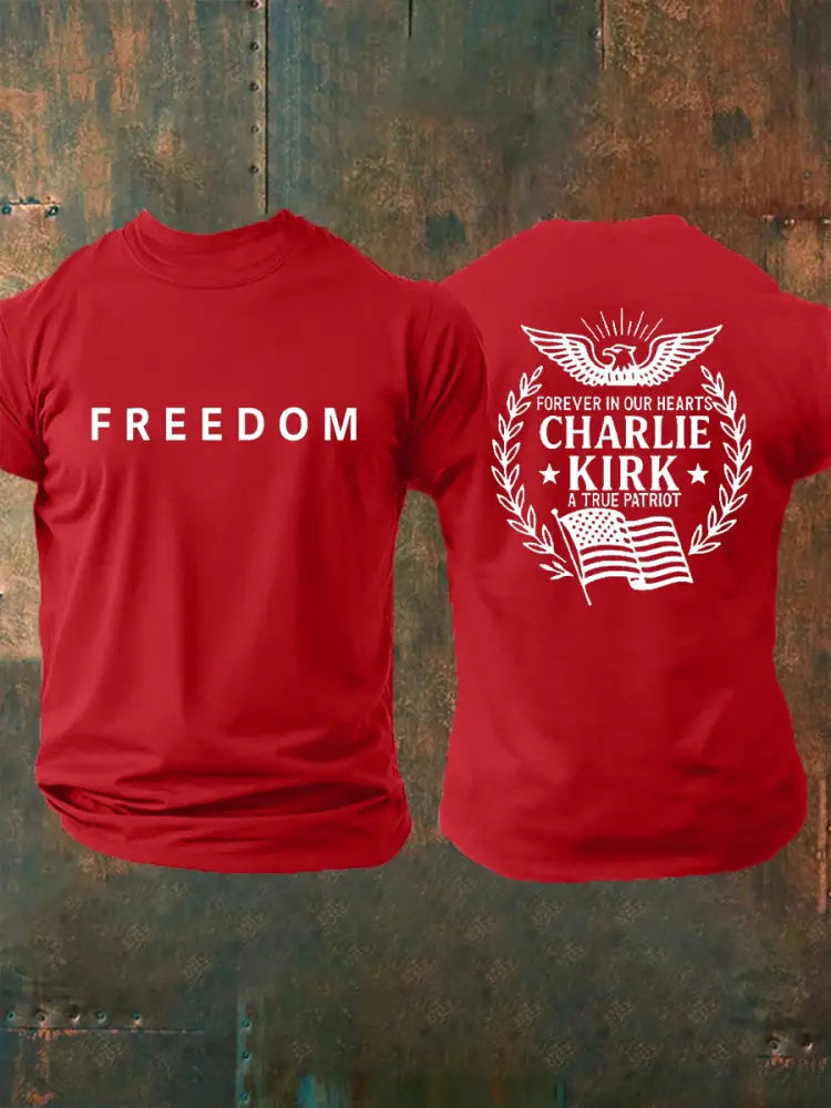Men’s Freedom Is Not Free R.I.P Charlie Kirk Short Sleeve T-shirt Pure Red / S