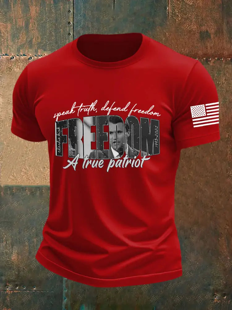 Men’s Freedom Is Not Free R.I.P Charlie Kirk Short Sleeve T-shirt Pure Red / S