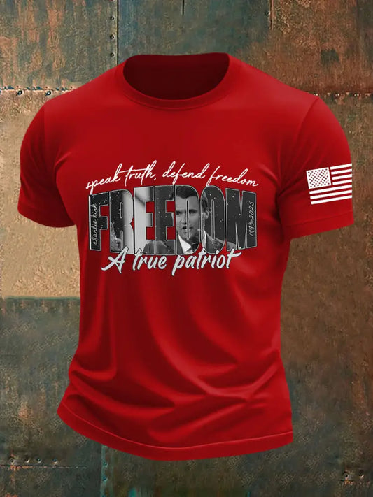 Men’s Freedom Is Not Free R.I.P Charlie Kirk Short Sleeve T-shirt Pure Red / S