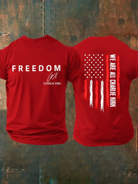 Men’s Freedom Is Not Free R.I.P Charlie Kirk Short Sleeve T-shirt Pure Red / S