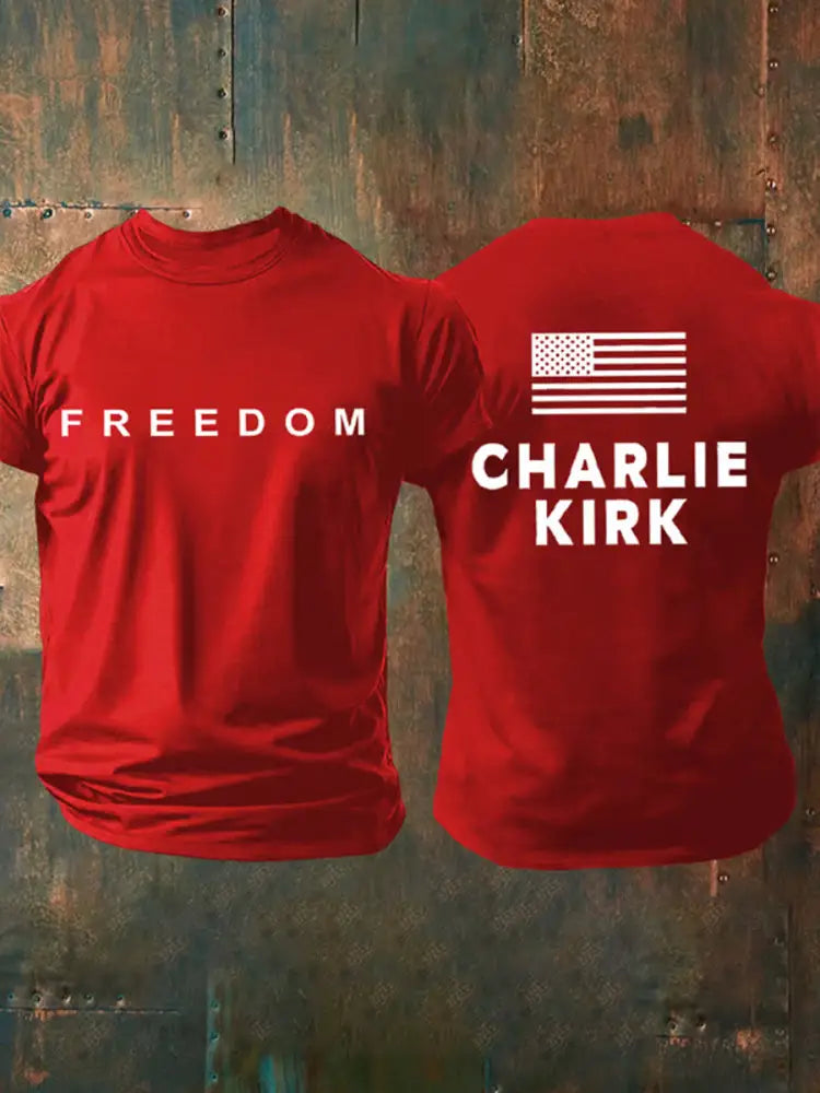 Men’s Freedom Is Not Free R.I.P Charlie Kirk Short Sleeve T-shirt Pure Red / S