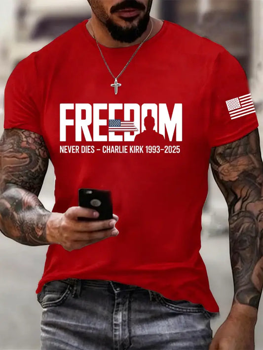 Men’s Freedom Is Not Free R.I.P Charlie Kirk Short Sleeve T-shirt Pure Red / S