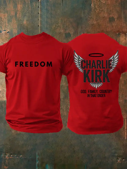 Men’s Freedom Is Not Free R.I.P Charlie Kirk Short Sleeve T-shirt Pure Red / S