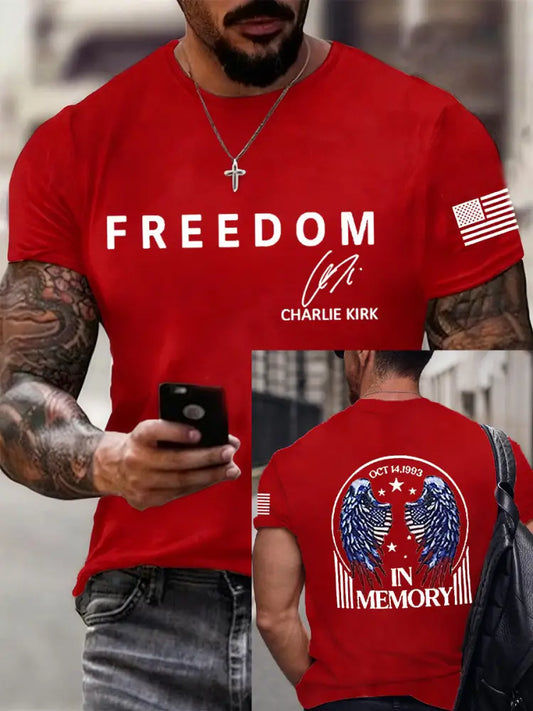 Men’s Freedom Is Not Free R.I.P Charlie Kirk Short Sleeve T-shirt Pure Red / S