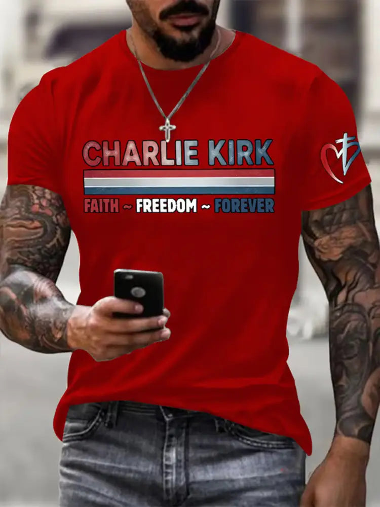 Men’s Freedom Is Not Free R.I.P Charlie Kirk Short Sleeve T-shirt Pure Red / S