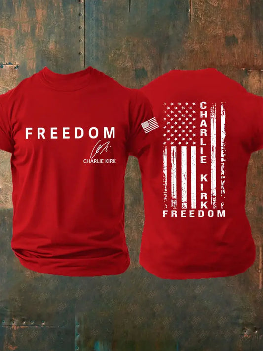 Men’s Freedom Is Not Free R.I.P Charlie Kirk Short Sleeve T-shirt Pure Red / S