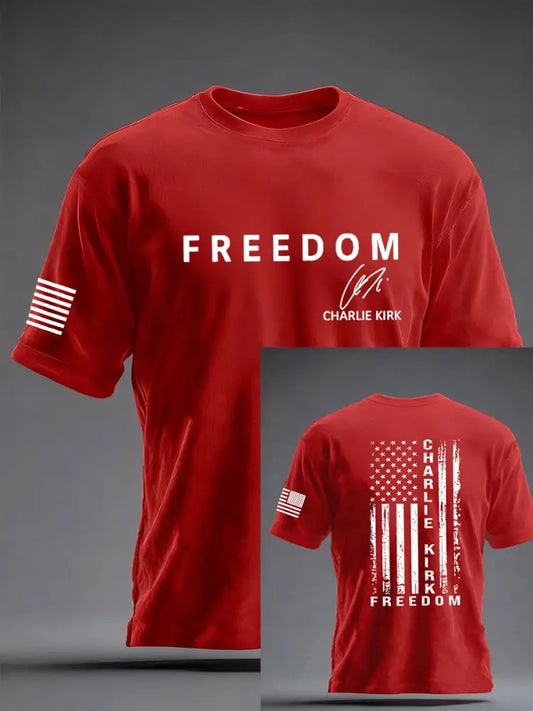 Men’s Freedom Is Not Free R.I.P Charlie Kirk Short Sleeve T-shirt Pure Red / S