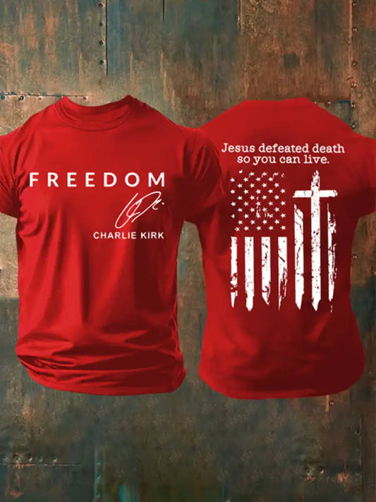 Men’s Freedom Is Not Free R.I.P Charlie Kirk Short Sleeve T-shirt Red / S