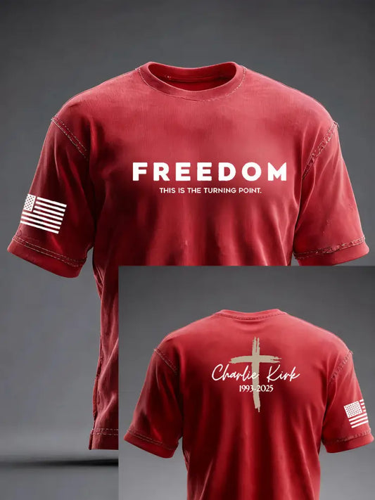 Men’s Freedom Is Not Free R.I.P Charlie Kirk Short Sleeve T-shirt Red / S