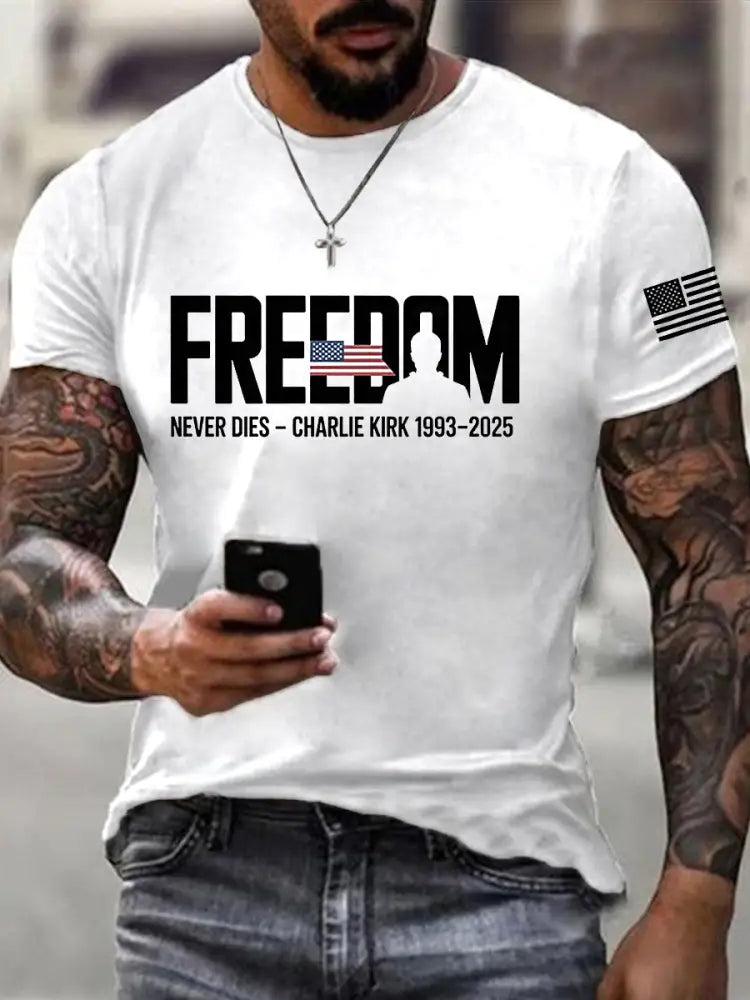 Men’s Freedom Is Not Free R.I.P Charlie Kirk Short Sleeve T-shirt White / S