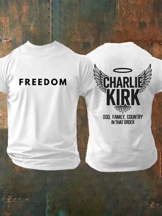 Men’s Freedom Is Not Free R.I.P Charlie Kirk Short Sleeve T-shirt White / S