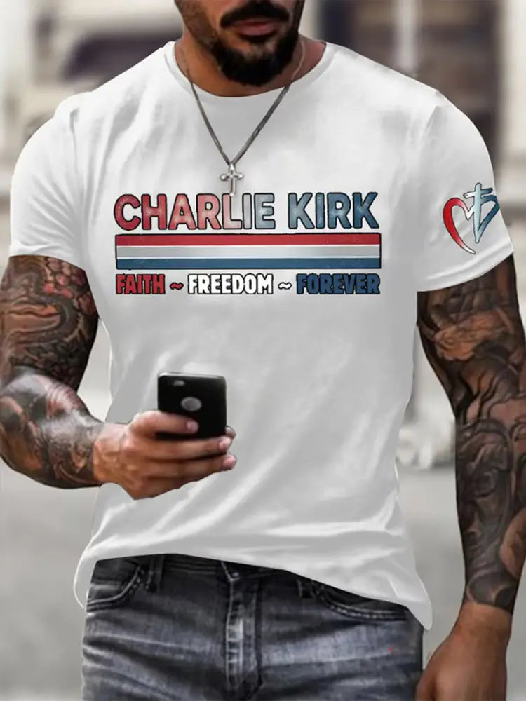 Men’s Freedom Is Not Free R.I.P Charlie Kirk Short Sleeve T-shirt White / S