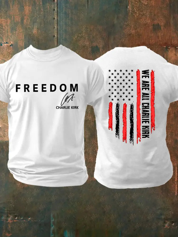 Men’s Freedom Is Not Free R.I.P Charlie Kirk Short Sleeve T-shirt White / S