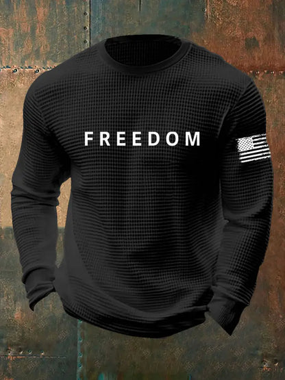 Men’s Freedom Is Not Free R.I.P Charlie Kirk Waffle Long Sleeve T-Shirt Black / S
