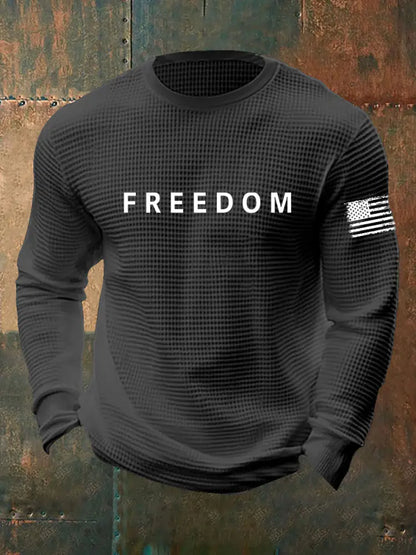 Men’s Freedom Is Not Free R.I.P Charlie Kirk Waffle Long Sleeve T-Shirt Dark Gray / S
