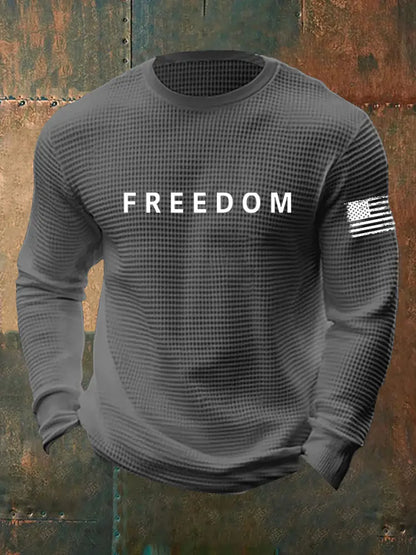 Men’s Freedom Is Not Free R.I.P Charlie Kirk Waffle Long Sleeve T-Shirt Light Gray / S