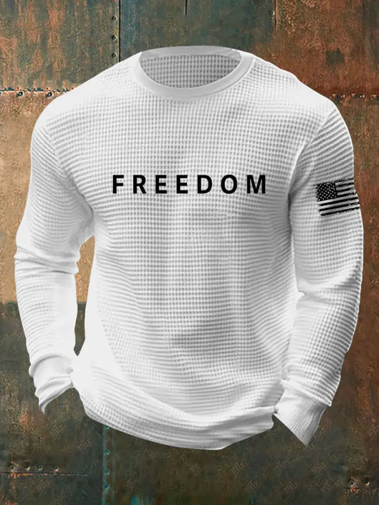 Men’s Freedom Is Not Free R.I.P Charlie Kirk Waffle Long Sleeve T-Shirt White / S
