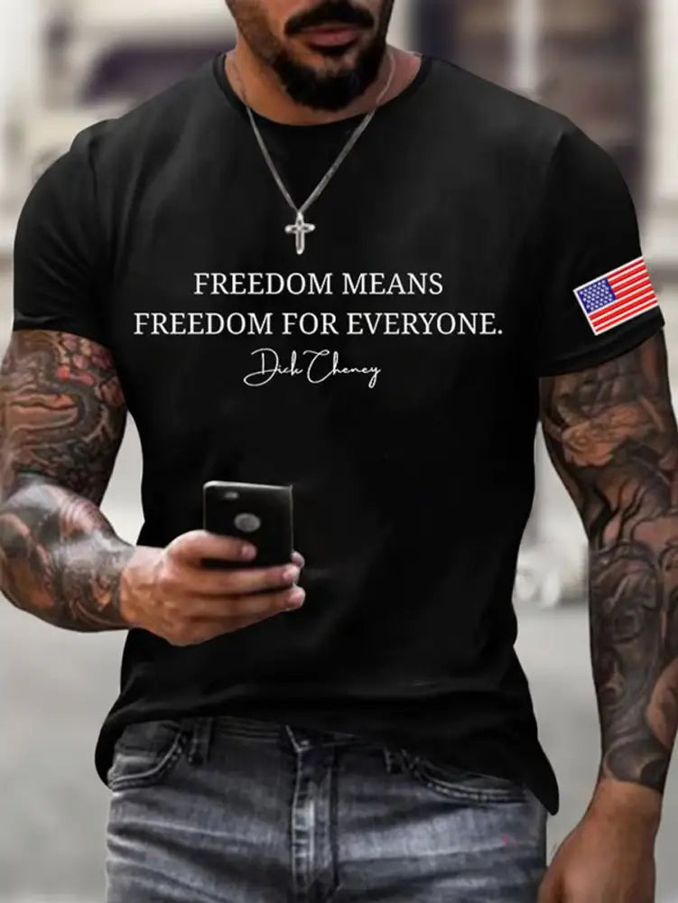 Men’s Freedom Means Freedom For Everyone Print Tee Black / S