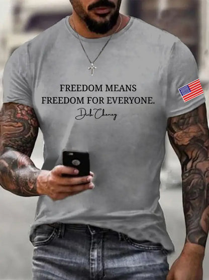 Men’s Freedom Means Freedom For Everyone Print Tee Light Gray / S