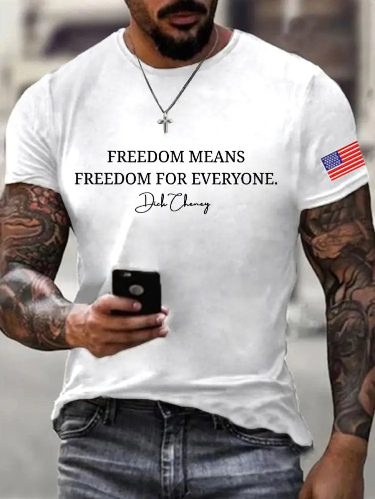 Men’s Freedom Means Freedom For Everyone Print Tee White / S