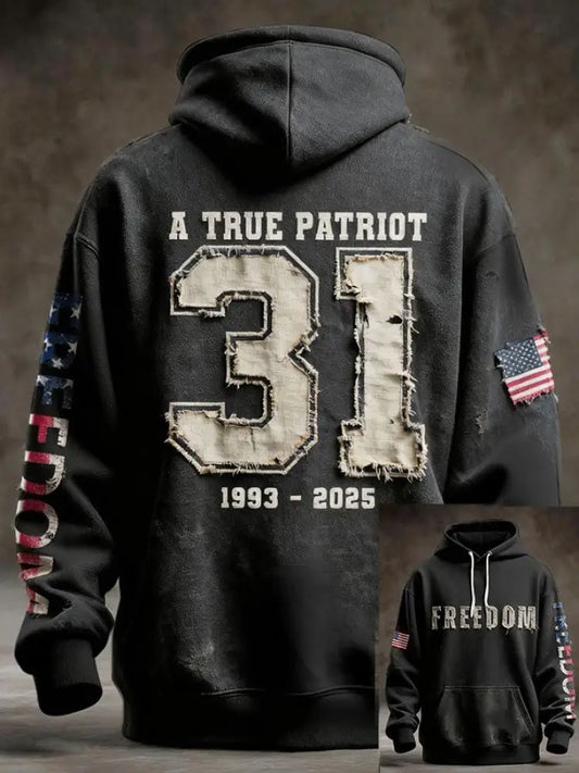 Men’s Freedom Patriot Printed Hoodie Black / S