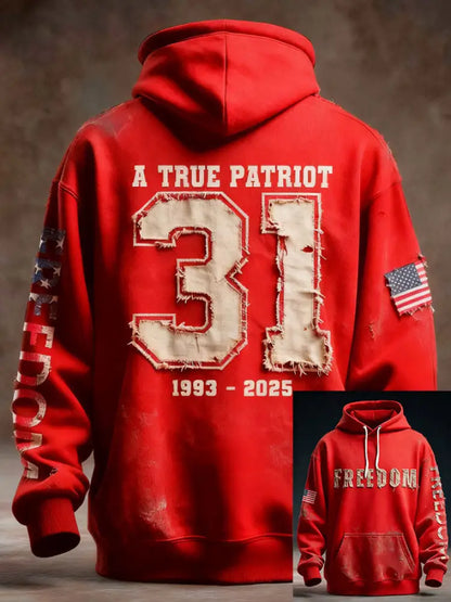 Men’s Freedom Patriot Printed Hoodie Red / S